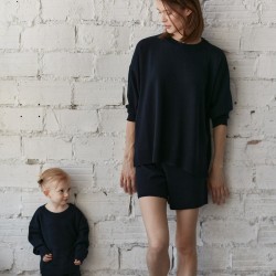 Jumper in merino wool, navy