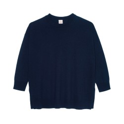 Pull en laine merinos bleu marine