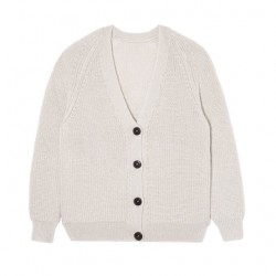 Cardigan in merino wool, milk