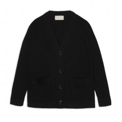 Veste en laine merinos noire