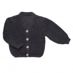 Cardigan in merino wool, graphite