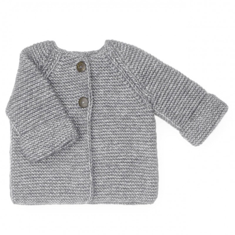 Gilet en coton et laine merinos gris