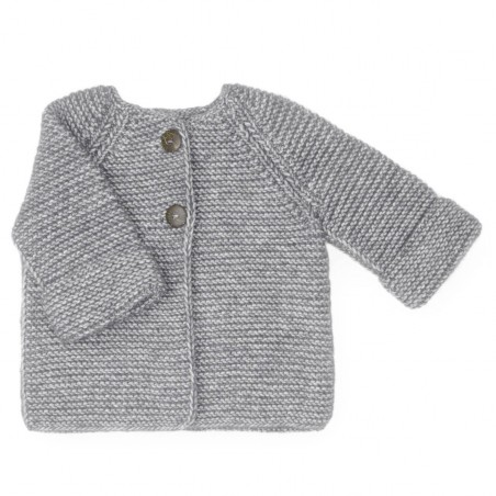 Gilet en coton et laine merinos gris