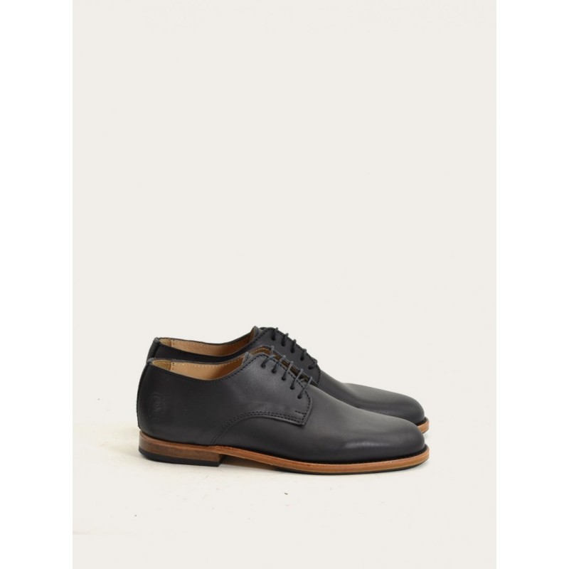 Chaussures Partridge, cuir noir et naturel