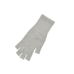 Fingerless gloves, light grey