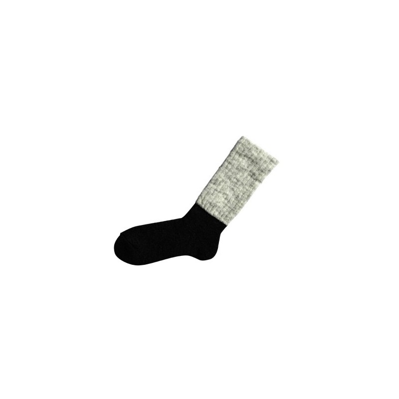 Chaussettes bicolores en mohair, gris