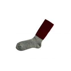 Chaussettes bicolores en mohair, bordeaux