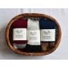 Chaussettes bicolores en mohair, bordeaux