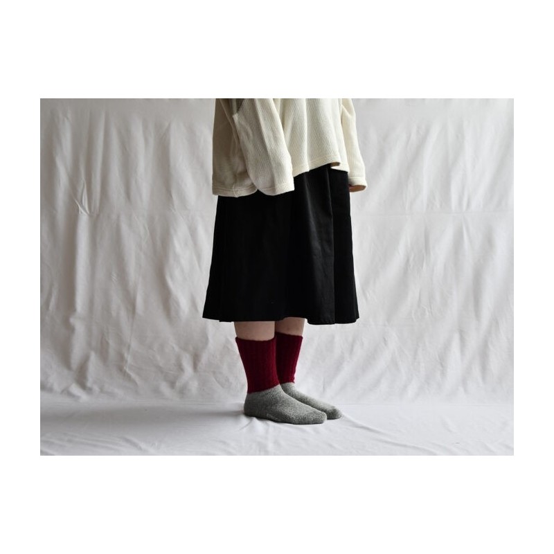 Chaussettes bicolores en mohair, bordeaux