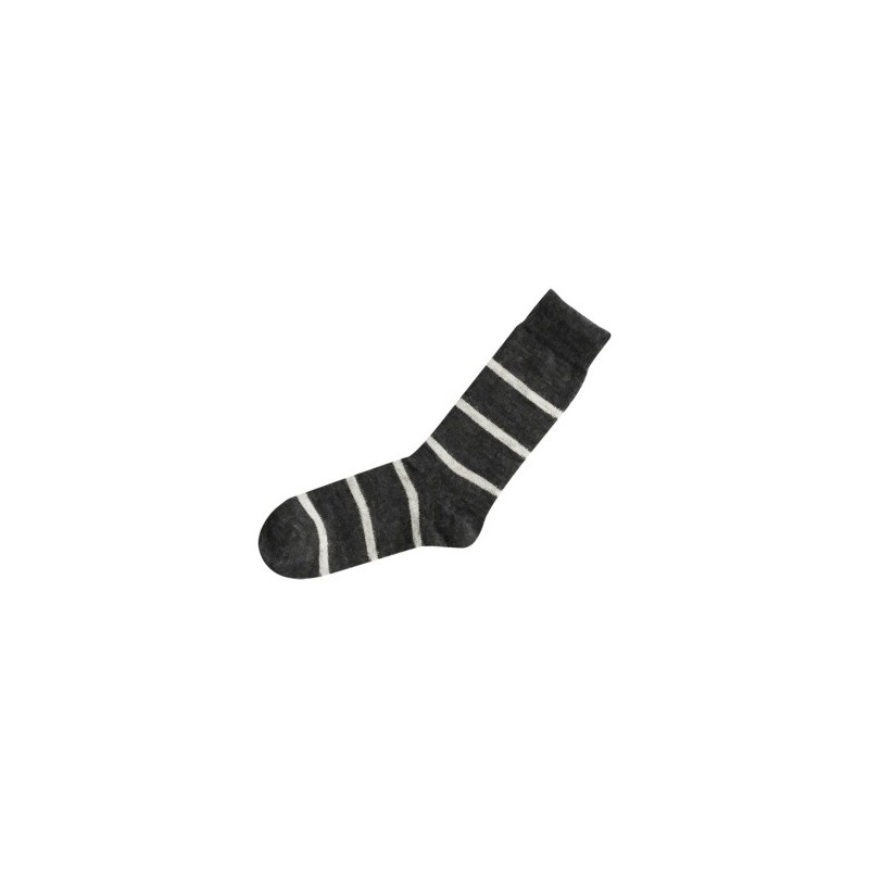 Striped mohair socks, charcoal