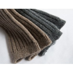 Cashmere ribbed socks, brown