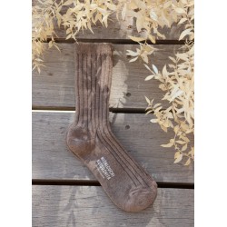 Cashmere ribbed socks, brown