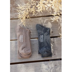 Chaussettes à côtes en cachemire, marron