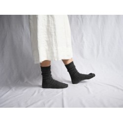 Cashmere ribbed socks, charcoal