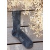 Cashmere ribbed socks, charcoal