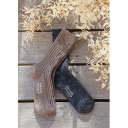 Cashmere ribbed socks, charcoal