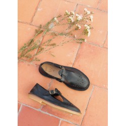 Sandales Alain, cuir noir