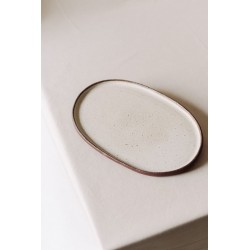 Brown ceramic oval plate