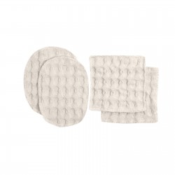 Big waffle makeup pads, beige cotton