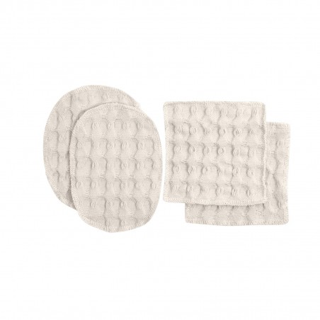 Big waffle makeup pads, beige cotton