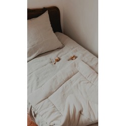 Duvet cover, beige linen