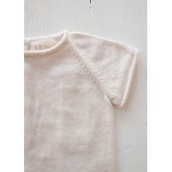 Jan knit sweater, short sleeve, creme