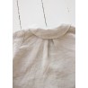 Long sleeves pleated shirt, beige linen