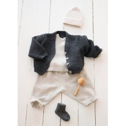 Gilet en laine merinos gris sombre