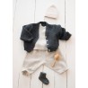 Gilet en laine merinos gris sombre