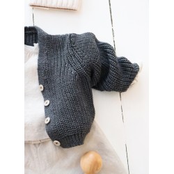 Cardigan in merino wool, graphite