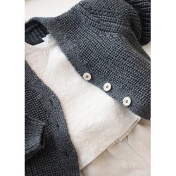 Cardigan in merino wool, graphite