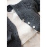 Gilet en laine merinos gris sombre