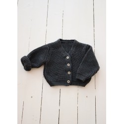 Cardigan in merino wool, graphite