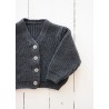 Gilet en laine merinos gris sombre