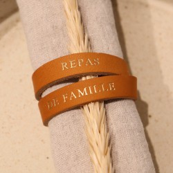 Napkin ring, camel leather