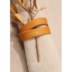 Napkin ring, camel leather