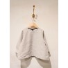 Long sleeves blouse, beige linen