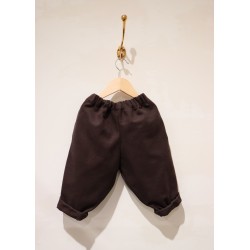 Classic trousers, Dark Brown cotton canvas