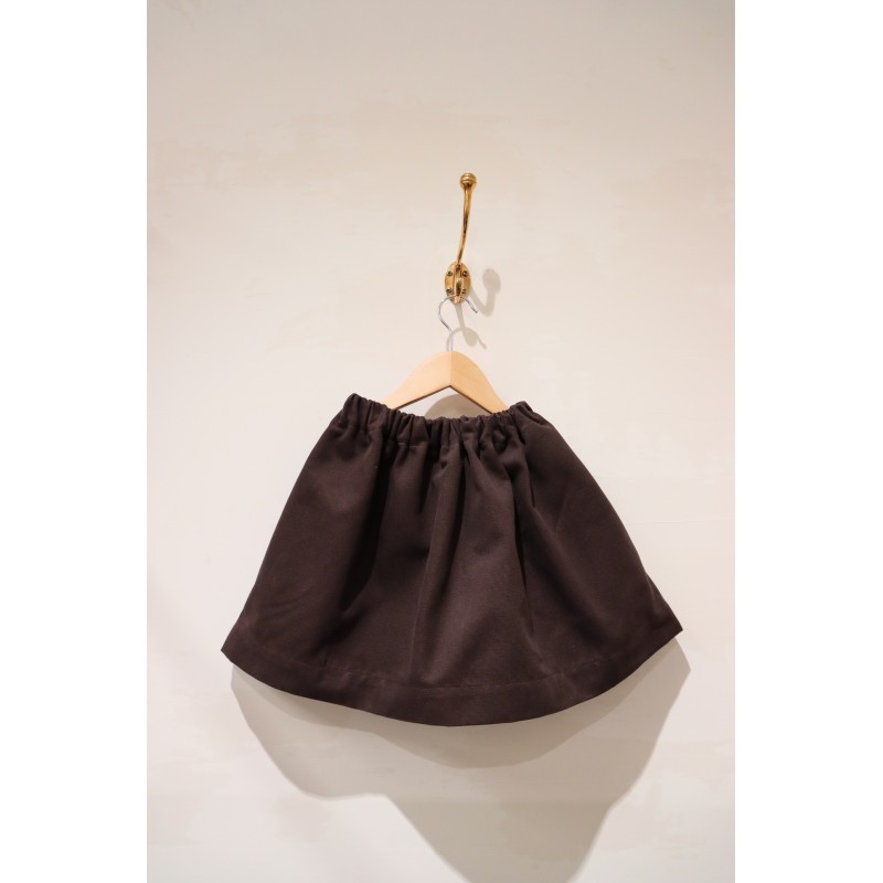 Skirt, Dark Brown cotton canvas