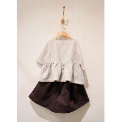 Skirt, Dark Brown cotton canvas