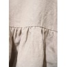 Pleated blouse, 3/4 sleeves, beige linen