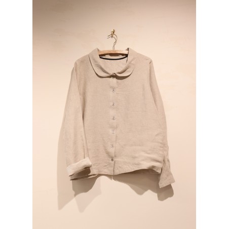 Long sleeves shirt, beige linen