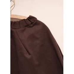 Long skirt, Dark Brown cotton canvas