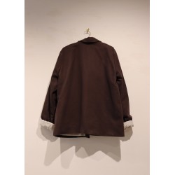 Man jacket, Dark Brown cotton canvas