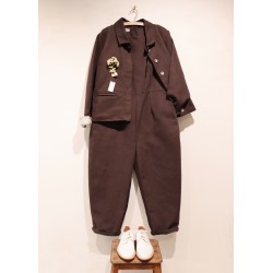 Jumpsuit 02, Dark Brown cotton Canvas