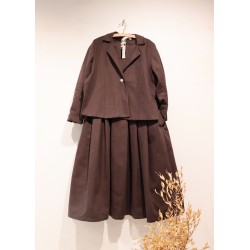 Dress 13, Dark Brown cotton canvas