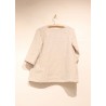 3/4 sleeves blouse squared neck, beige linen