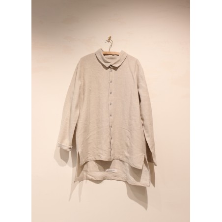 Chemise mixte, lin beige