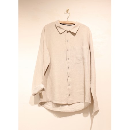 Chemise mixte, lin blanc