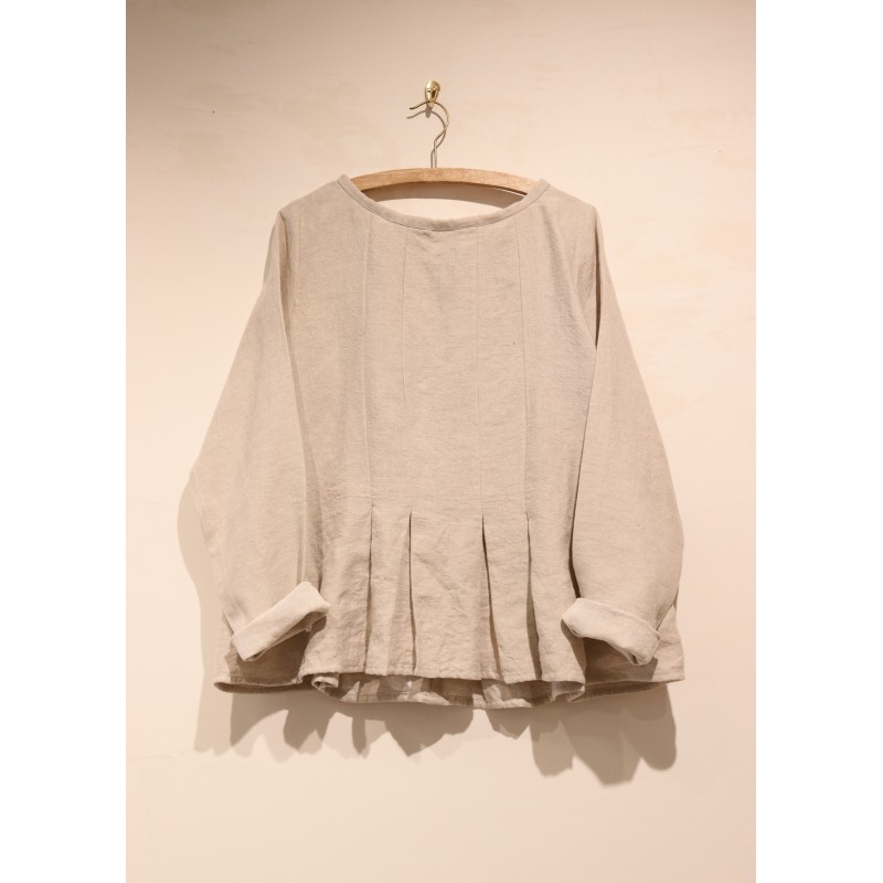 Blouse 10, beige linen